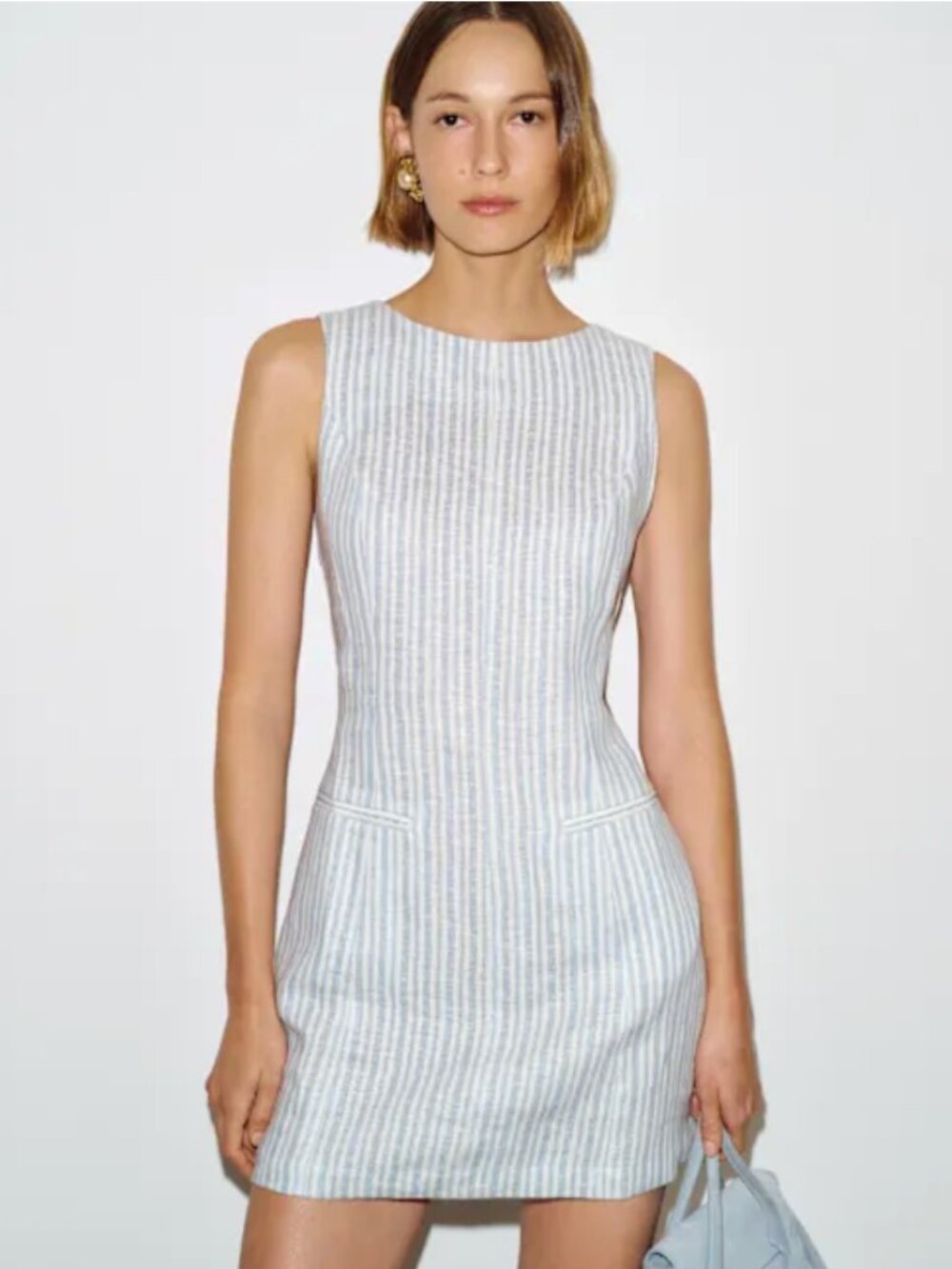 Reformation Citron Striped Linen Dress